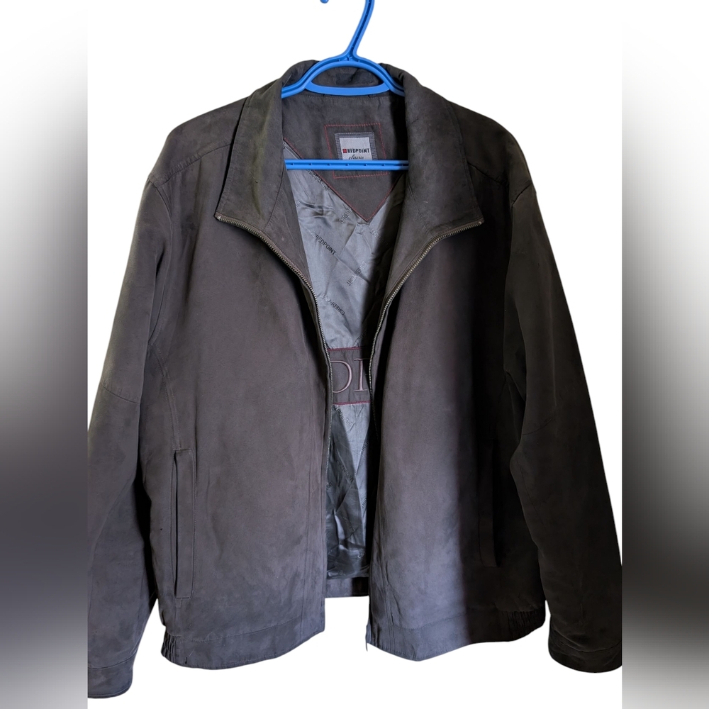 Men's Brown Zip-Up suede Jacket